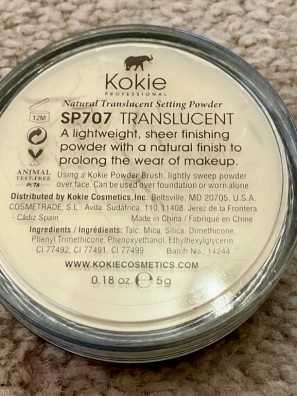 Kokie Professional Translucent Setting Powder - Picture 2 of 3